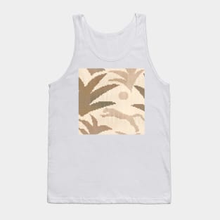 Criss Cross Stitch / Cozy Jungle in Neutral Shades Tank Top